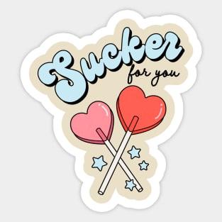 Sucker For You Valentines Day Funny Lollipop Heart Candies Sticker